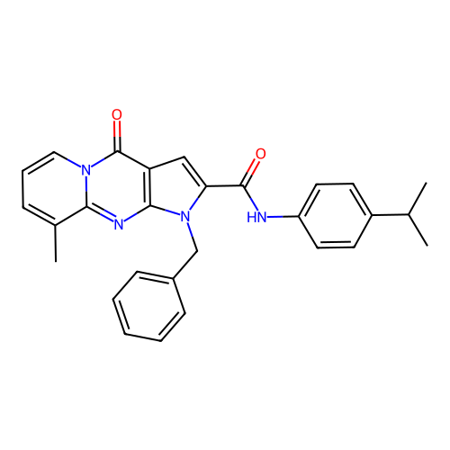 1-benzyl-9-methyl-4-oxo-N-[4-(propan-2-yl)phenyl]-1,4-dihydropyrido[1,2-a]pyrrolo[2,3-d]pyrimidine-2-carboxamide structure