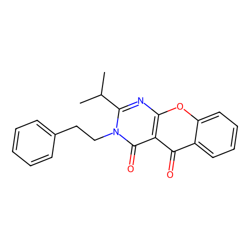 2-isopropyl-3-phenethyl-3H-chromeno[2,3-d]pyrimidine-4,5-dione structure