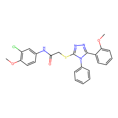 N-(3-chloro-4-methoxyphenyl)-2-{[5-(2-methoxyphenyl)-4-phenyl-4H-1,2,4-triazol-3-yl]sulfanyl}acetamide structure