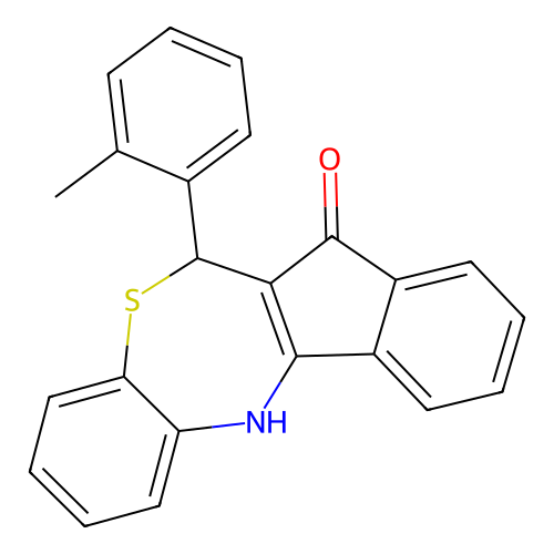 6-(2-methylphenyl)-6H-benzo[b]indeno[1,2-e][1,4]thiazepin-5-ol structure