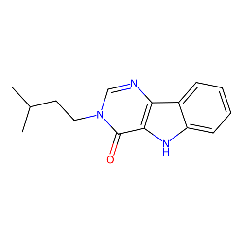 3-(3-methylbutyl)-3,5-dihydro-4H-pyrimido[5,4-b]indol-4-one structure