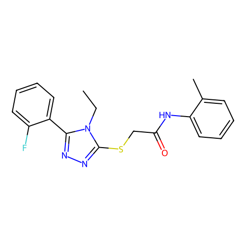 2-{[4-ethyl-5-(2-fluorophenyl)-4H-1,2,4-triazol-3-yl]sulfanyl}-N-(2-methylphenyl)acetamide structure