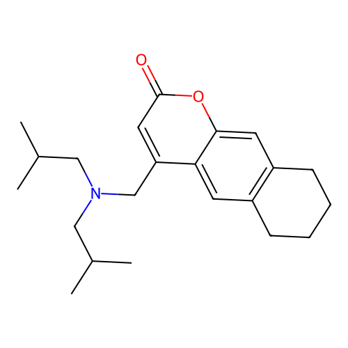 4-[(Diisobutylamino)-methyl]-6,7,8,9-tetrahydro-benzo[g]chromen-2-one structure