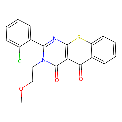 2-(2-chlorophenyl)-3-(2-methoxyethyl)-3H-thiochromeno[2,3-d]pyrimidine-4,5-dione structure