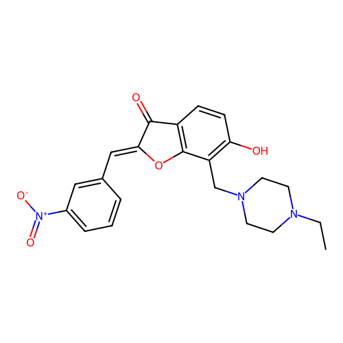 (Z)-7-((4-ethylpiperazin-1-yl)methyl)-6-hydroxy-2-(3-nitrobenzylidene)benzofuran-3(2H)-one structure