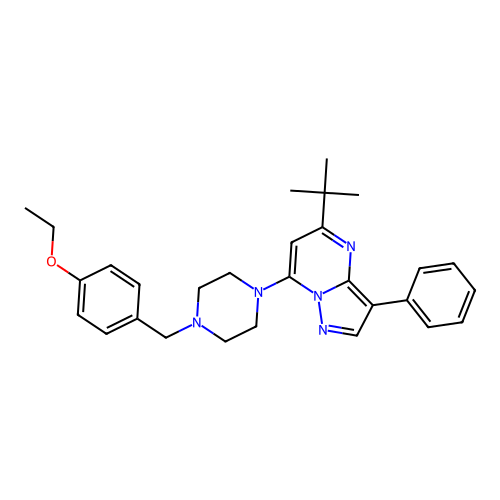 5-tert-butyl-7-[4-(4-ethoxybenzyl)piperazin-1-yl]-3-phenylpyrazolo[1,5-a]pyrimidine structure