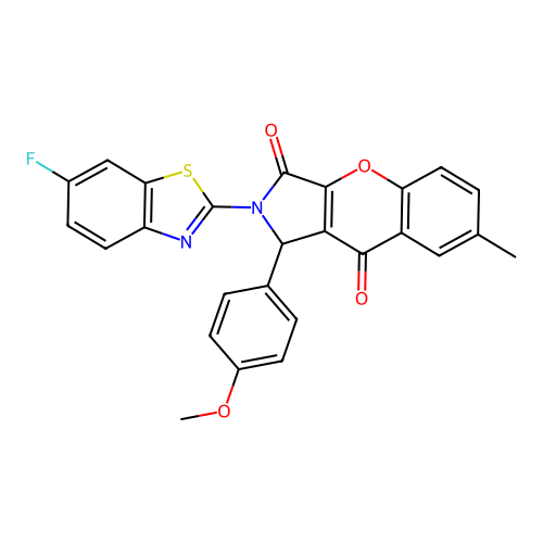 2-(6-fluoro-1,3-benzothiazol-2-yl)-1-(4-methoxyphenyl)-7-methyl-1,2-dihydrochromeno[2,3-c]pyrrole-3,9-dione structure