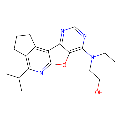 2-(ethyl(4-isopropyl-2,3-dihydro-1H-cyclopenta[4',5']pyrido[3',2':4,5]furo[3,2-d]pyrimidin-7-yl)amino)ethanol structure