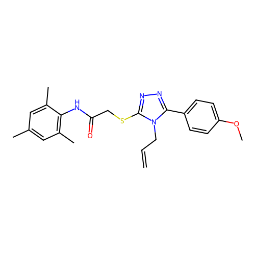 2-{[5-(4-methoxyphenyl)-4-(prop-2-en-1-yl)-4H-1,2,4-triazol-3-yl]sulfanyl}-N-(2,4,6-trimethylphenyl)acetamide structure
