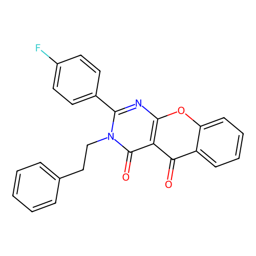 2-(4-fluorophenyl)-3-phenethyl-3H-chromeno[2,3-d]pyrimidine-4,5-dione structure