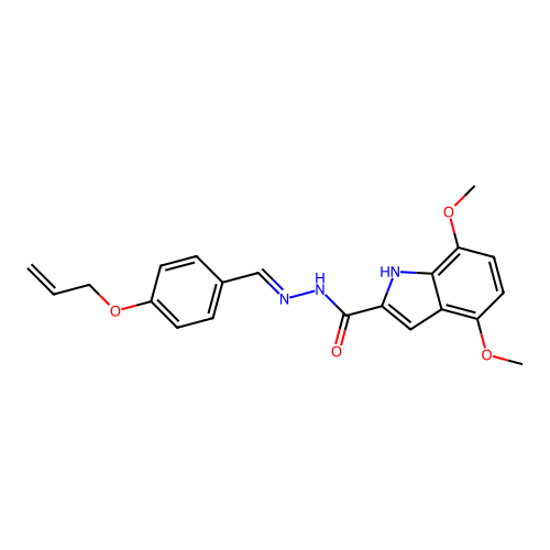 (E)-N'-(4-(allyloxy)benzylidene)-4,7-dimethoxy-1H-indole-2-carbohydrazide structure
