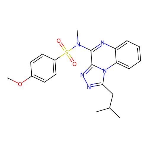 4-methoxy-N-methyl-N-[1-(2-methylpropyl)-[1,2,4]triazolo[4,3-a]quinoxalin-4-yl]benzene-1-sulfonamide structure