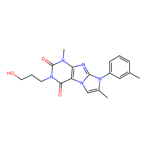 2-(3-hydroxypropyl)-4,7-dimethyl-6-(3-methylphenyl)purino[7,8-a]imidazole-1,3-dione structure