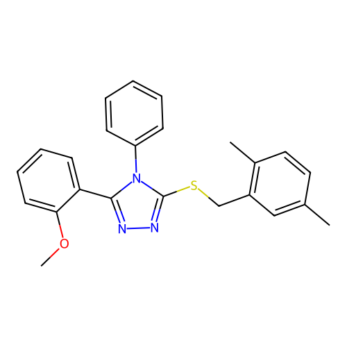 3-[(2,5-dimethylbenzyl)sulfanyl]-5-(2-methoxyphenyl)-4-phenyl-4H-1,2,4-triazole structure