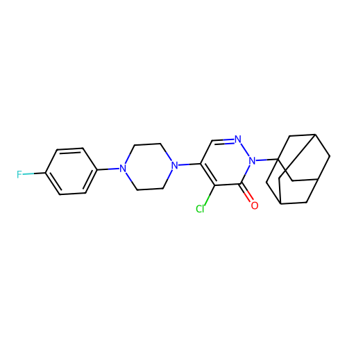 2-(1-adamantyl)-4-chloro-5-[4-(4-fluorophenyl)piperazin-1-yl]pyridazin-3-one structure