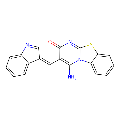 4-amino-3-[(Z)-indol-3-ylidenemethyl]pyrimido[2,1-b][1,3]benzothiazol-2-one structure