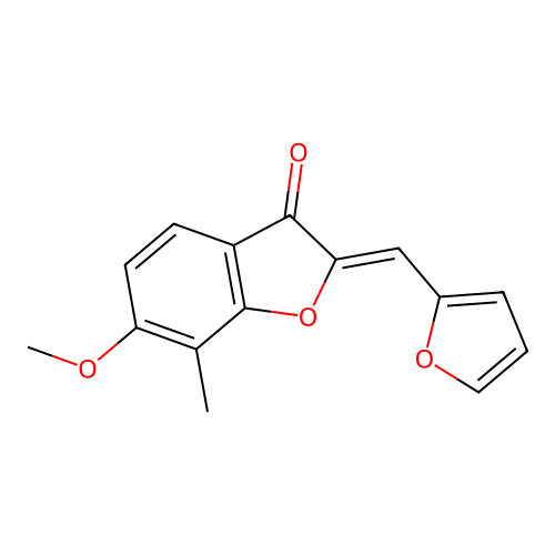 (Z)-2-(furan-2-ylmethylene)-6-methoxy-7-methylbenzofuran-3(2H)-one structure