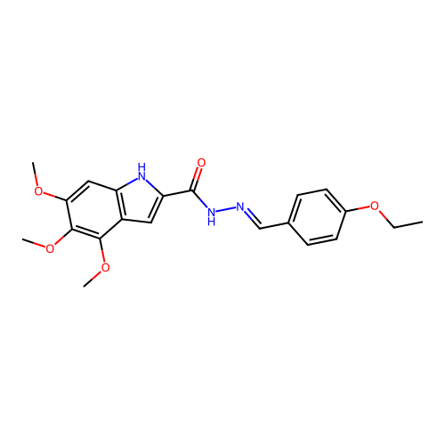 N'-[(E)-(4-ethoxyphenyl)methylidene]-4,5,6-trimethoxy-1H-indole-2-carbohydrazide structure