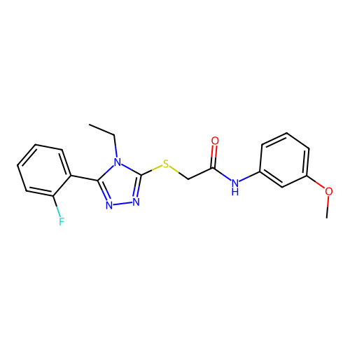 2-{[4-ethyl-5-(2-fluorophenyl)-4H-1,2,4-triazol-3-yl]sulfanyl}-N-(3-methoxyphenyl)acetamide structure