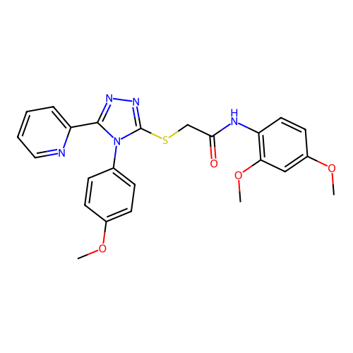 N-(2,4-dimethoxyphenyl)-2-{[4-(4-methoxyphenyl)-5-(pyridin-2-yl)-4H-1,2,4-triazol-3-yl]sulfanyl}acetamide structure