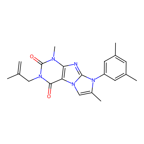 6-(3,5-dimethylphenyl)-4,7-dimethyl-2-(2-methylprop-2-enyl)purino[7,8-a]imidazole-1,3-dione structure