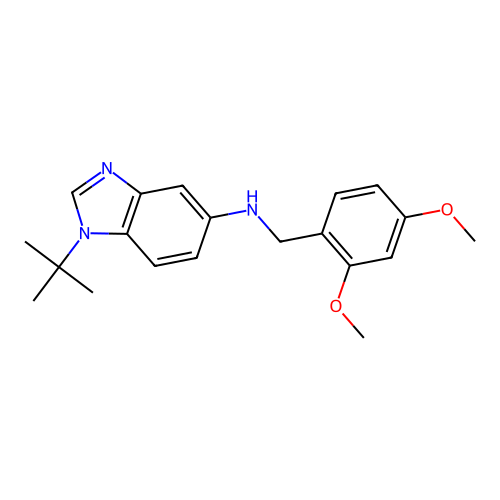 1-tert-butyl-N-(2,4-dimethoxybenzyl)-1H-benzimidazol-5-amine structure