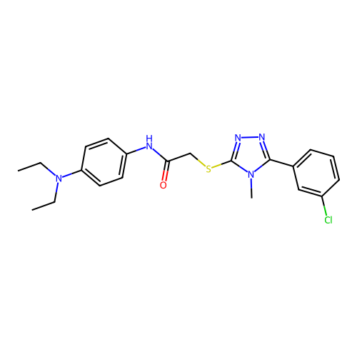 2-{[5-(3-chlorophenyl)-4-methyl-4H-1,2,4-triazol-3-yl]sulfanyl}-N-[4-(diethylamino)phenyl]acetamide structure