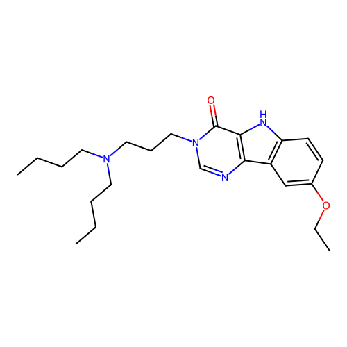 3-[3-(dibutylamino)propyl]-8-ethoxy-3,5-dihydro-4H-pyrimido[5,4-b]indol-4-one structure