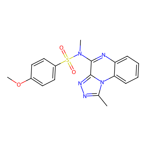 4-methoxy-N-methyl-N-(1-methyl-[1,2,4]triazolo[4,3-a]quinoxalin-4-yl)benzenesulfonamide structure