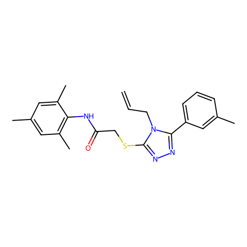 2-((4-allyl-5-(m-tolyl)-4H-1,2,4-triazol-3-yl)thio)-N-mesitylacetamide structure