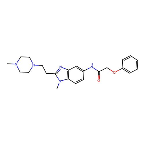 N-[1-methyl-2-[2-(4-methylpiperazin-1-yl)ethyl]benzimidazol-5-yl]-2-phenoxyacetamide structure