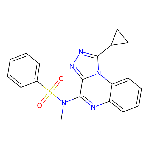N-(1-cyclopropyl-[1,2,4]triazolo[4,3-a]quinoxalin-4-yl)-N-methylbenzenesulfonamide structure