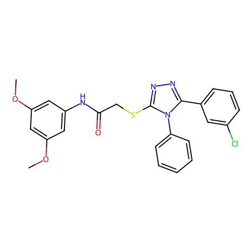 2-{[5-(3-chlorophenyl)-4-phenyl-4H-1,2,4-triazol-3-yl]sulfanyl}-N-(3,5-dimethoxyphenyl)acetamide structure