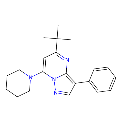 5-(Tert-butyl)-3-phenyl-7-(piperidin-1-yl)pyrazolo[1,5-a]pyrimidine structure