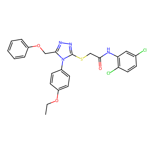 N-(2,5-dichlorophenyl)-2-{[4-(4-ethoxyphenyl)-5-(phenoxymethyl)-4H-1,2,4-triazol-3-yl]sulfanyl}acetamide structure