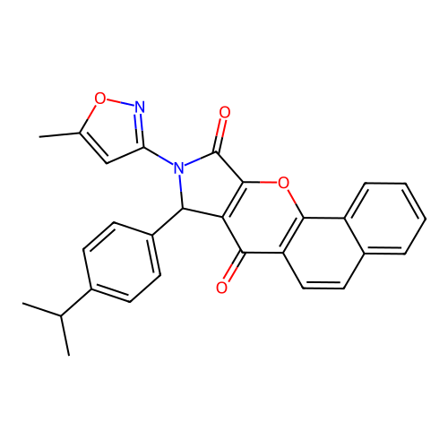 8-(4-isopropylphenyl)-9-(5-methylisoxazol-3-yl)-8,9-dihydrobenzo[7,8]chromeno[2,3-c]pyrrole-7,10-dione structure