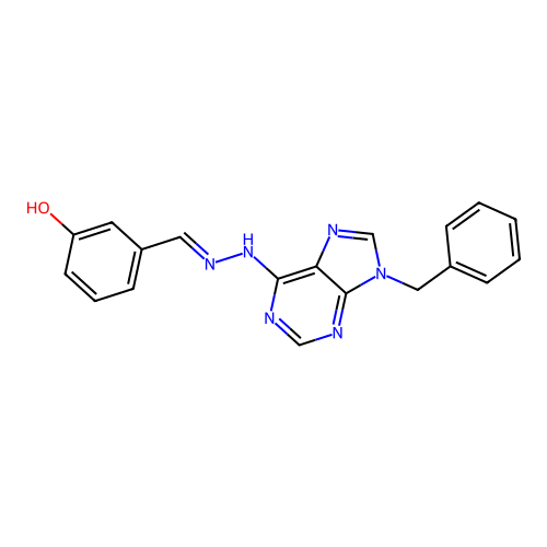 3-[(9-Benzyl-9H-purin-6-yl)-hydrazonomethyl]-phenol structure