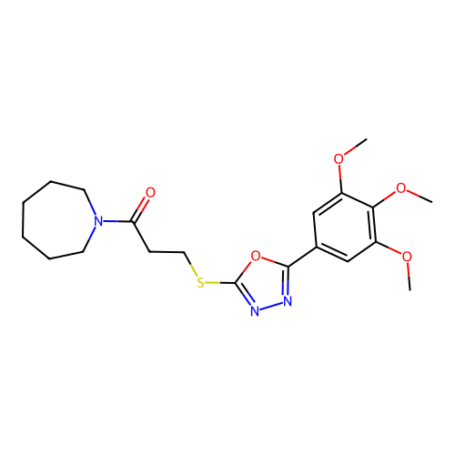 1-(azepan-1-yl)-3-((5-(3,4,5-trimethoxyphenyl)-1,3,4-oxadiazol-2-yl)thio)propan-1-one structure