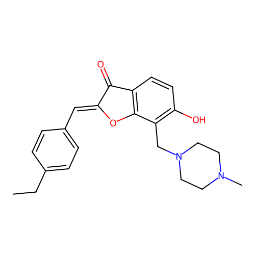 (2Z)-2-[(4-ethylphenyl)methylidene]-6-hydroxy-7-[(4-methylpiperazin-1-yl)methyl]-1-benzofuran-3-one structure