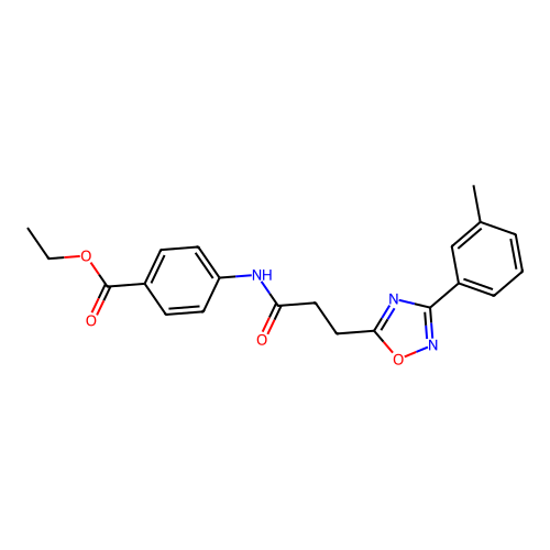 Ethyl 4-[3-[3-(3-methylphenyl)-1,2,4-oxadiazol-5-yl]propanoylamino]benzoate structure