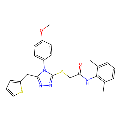 N-(2,6-dimethylphenyl)-2-{[4-(4-methoxyphenyl)-5-(thiophen-2-ylmethyl)-4H-1,2,4-triazol-3-yl]sulfanyl}acetamide structure