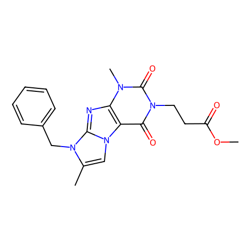 Methyl 3-(6-benzyl-4,7-dimethyl-1,3-dioxopurino[7,8-a]imidazol-2-yl)propanoate structure