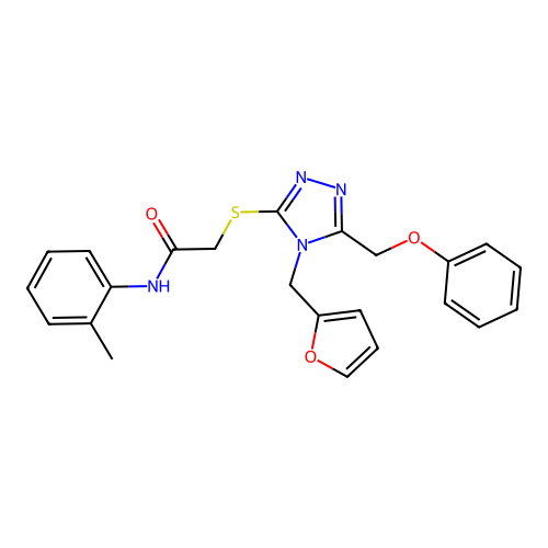 2-{[4-(furan-2-ylmethyl)-5-(phenoxymethyl)-4H-1,2,4-triazol-3-yl]sulfanyl}-N-(2-methylphenyl)acetamide structure