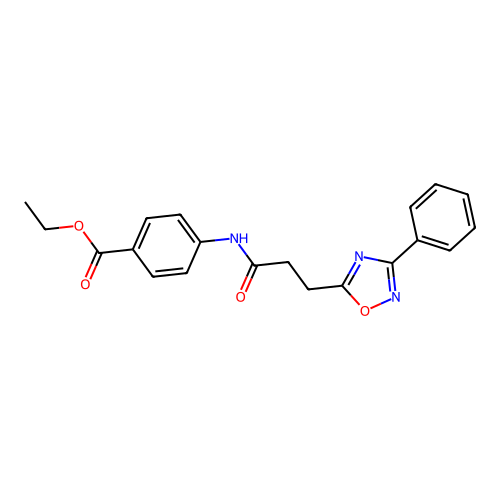 Ethyl 4-[3-(3-phenyl-1,2,4-oxadiazol-5-yl)propanoylamino]benzoate structure