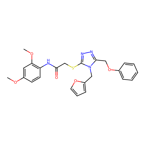 N-(2,4-dimethoxyphenyl)-2-{[4-(furan-2-ylmethyl)-5-(phenoxymethyl)-4H-1,2,4-triazol-3-yl]sulfanyl}acetamide structure