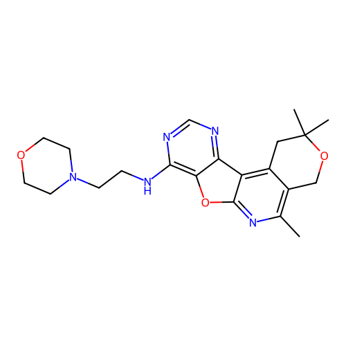 2,2,5-trimethyl-N-(2-morpholinoethyl)-2,4-dihydro-1H-pyrano[4'',3'':4',5']pyrido[3',2':4,5]furo[3,2-d]pyrimidin-8-amine structure