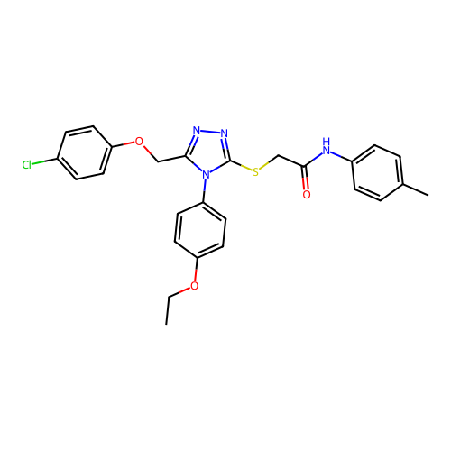 2-((5-((4-chlorophenoxy)methyl)-4-(4-ethoxyphenyl)-4H-1,2,4-triazol-3-yl)thio)-N-(p-tolyl)acetamide structure