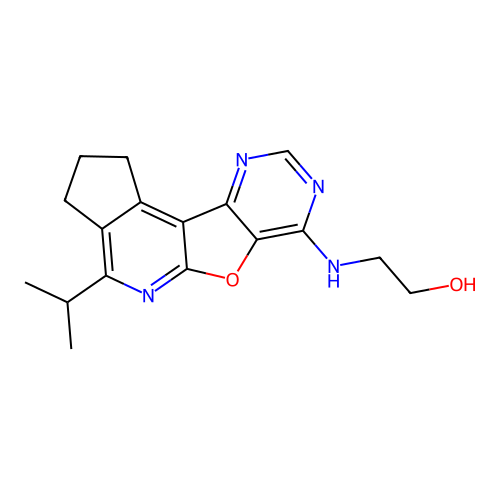 2-((4-isopropyl-2,3-dihydro-1H-cyclopenta[4',5']pyrido[3',2':4,5]furo[3,2-d]pyrimidin-7-yl)amino)ethanol structure