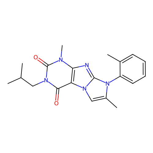 4,7-dimethyl-6-(2-methylphenyl)-2-(2-methylpropyl)purino[7,8-a]imidazole-1,3-dione structure