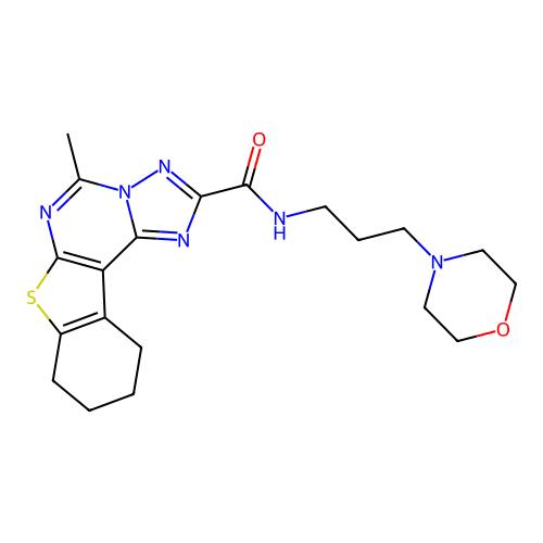 5-methyl-N-(3-morpholinopropyl)-8,9,10,11-tetrahydrobenzo[4,5]thieno[3,2-e][1,2,4]triazolo[1,5-c]pyrimidine-2-carboxamide structure